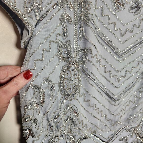 Adrianna Papell Light Blue Beaded Maxi Dress - Picture 13 of 16